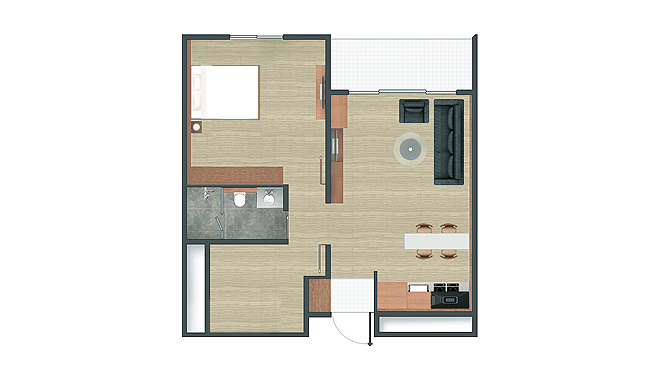 Deluxe Suite A type room drawing