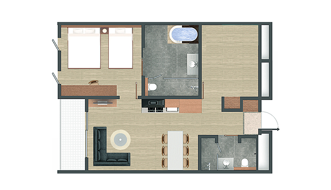 Noble Suite A type room drawing