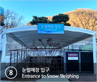 ⑧눈썰매장 입구 Entrance to Snow Sleighing